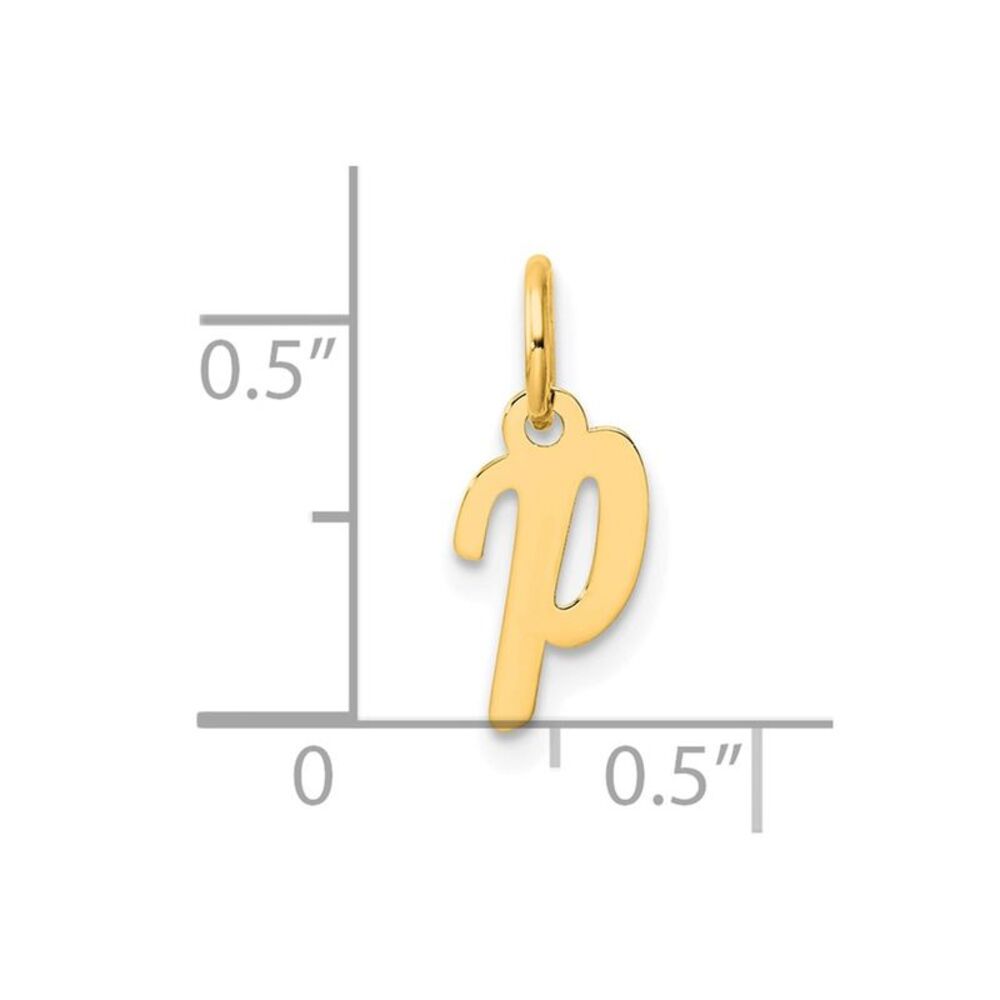 Kazi Luxury 14k Yellow Gold Small Script Letter P… - image 4